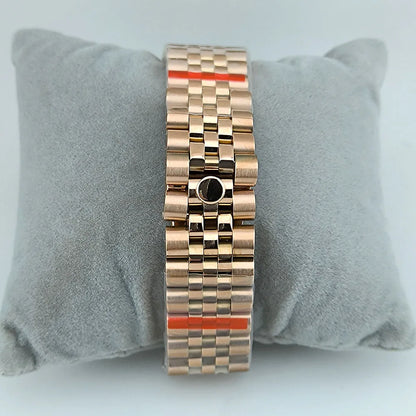 Diamond Decorated Steel Watch Case with Sapphire Glass Waterproof Fit NH35/NH36