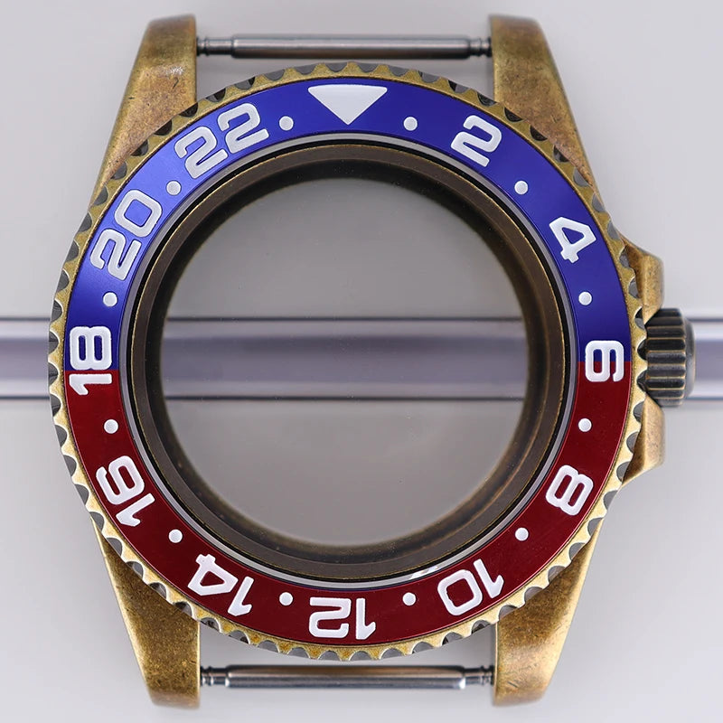 40mm Bronze SUB Watch Case Bezel For NH35/36 GMT NH34/38 4R36 Sapphire Crystal