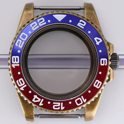 40mm Bronze SUB Watch Case Bezel For NH35/36 GMT NH34/38 4R36 Sapphire Crystal