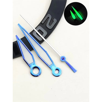 Black/Blue Watch Hands With Green Luminous Fit for NH35 NH36 Movement 3Pins