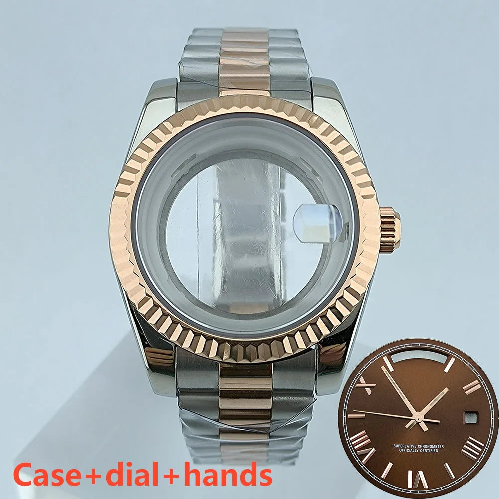 39mm Stainless Steel Watch Case Sapphire Glass suitable for Miyota 8285 Movement