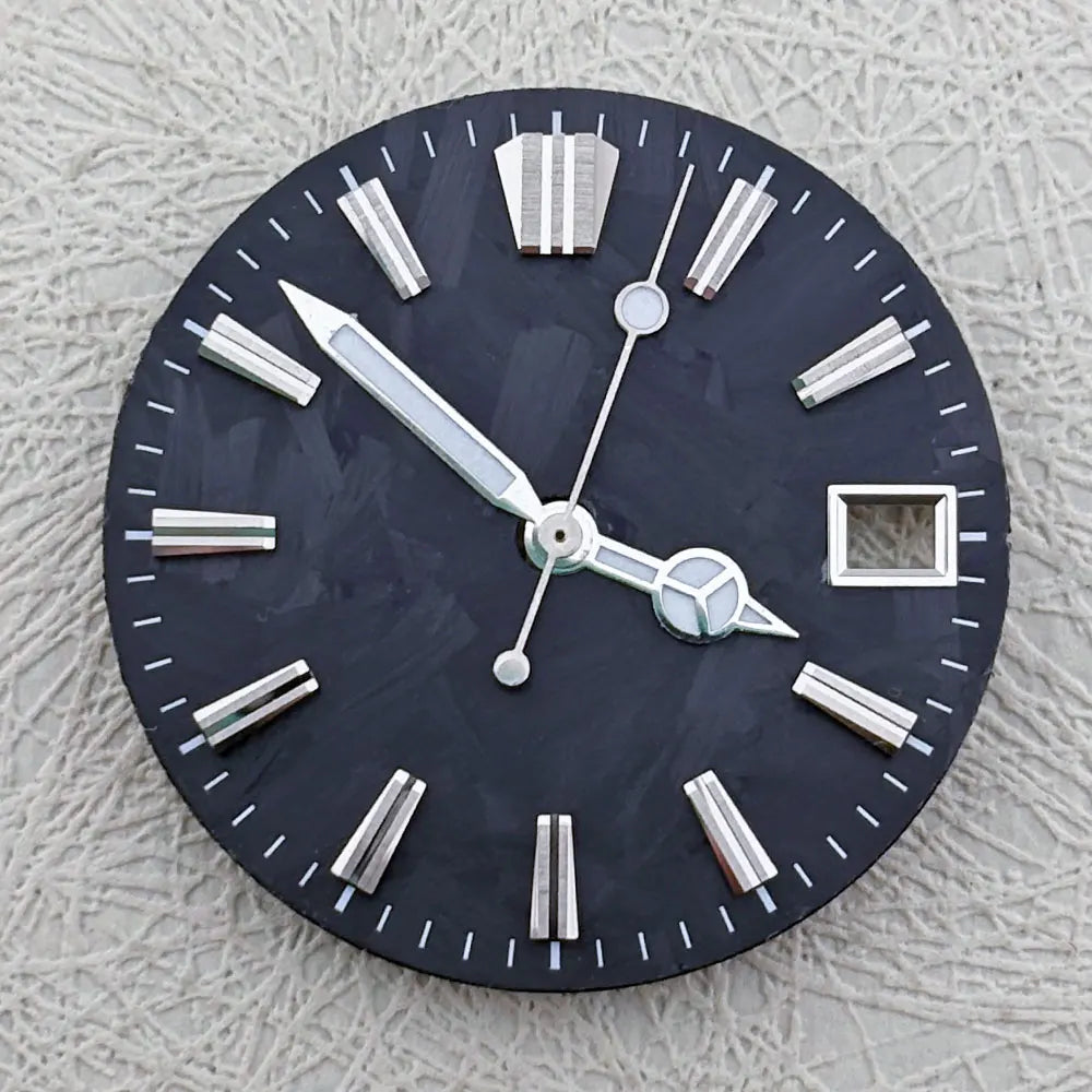 28.5mm Carbon Fiber Material NH Series Watch Dial C3 Luminous For NH34 NH35 NH36