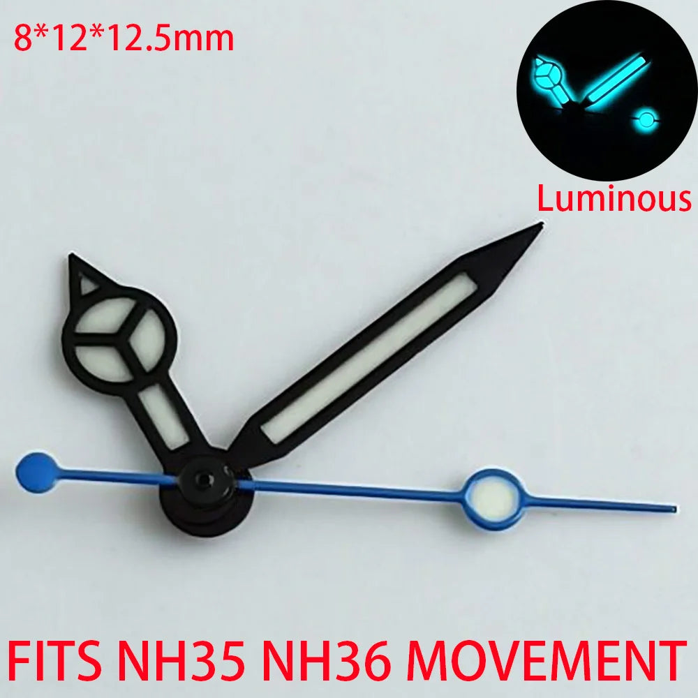 Watch Accessories Pointer NH 35 NH36 Hands Green/Blue Super Luminous Suitable For NH 35 NH36 Movement