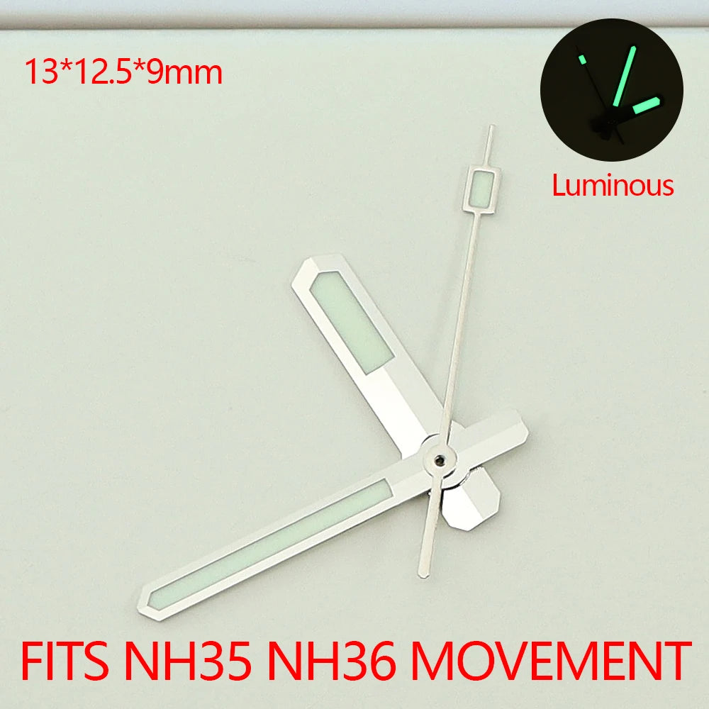 Green Luminous Watch Hands For NH35 NH36 Movement Modified Black Tiger Pointer