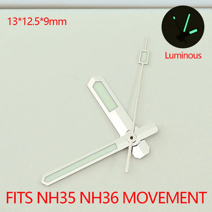 Green Luminous Watch Hands For NH35 NH36 Movement Modified Black Tiger Pointer