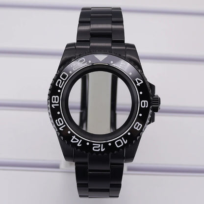 40mm PVD Watch Case Strap For NH34/35/36 GMT Eta2824 Miyota8215 Sapphire Crystal