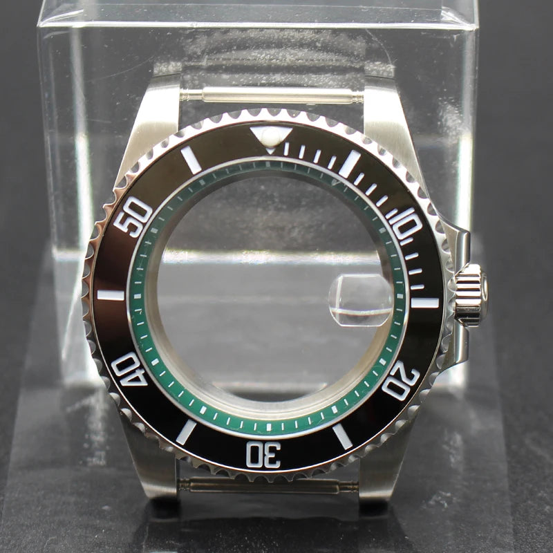 40mm Diver Watch Cases Ceramic Bezel Sapphire Glass For Sub NH35 NH36 NH34 NH38