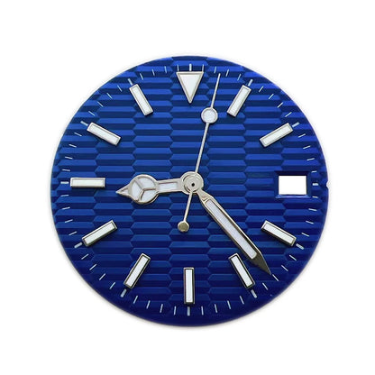 Modified 28.5mm Watch Dial + Hands Set for NH35 Movement Blue Green Luminous