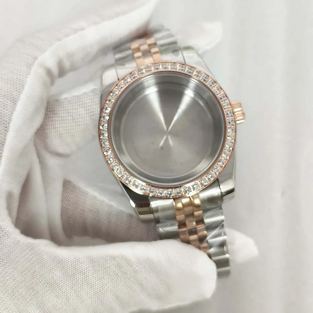 36mm/39mm Watch Case + Strap Sapphire Glass Case for NH35 NH36 4R 7S
