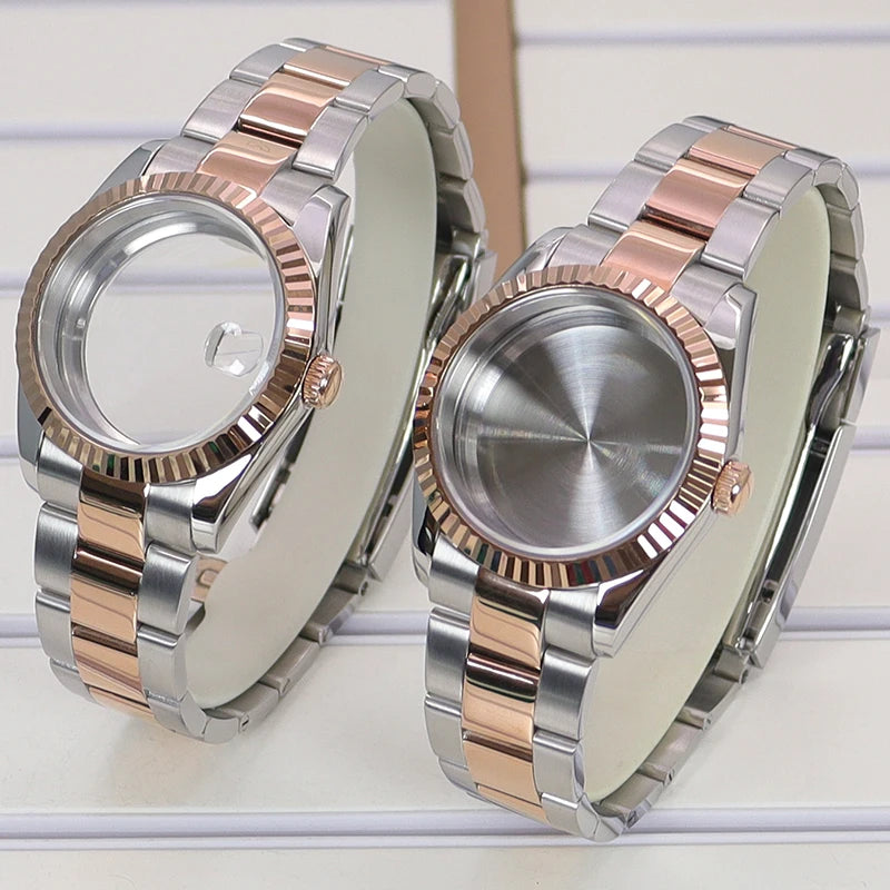 36/39mmwatch Case Strap Kit Set Sapphire Crystal For NH35/36/34 NH72 Miyota 8215