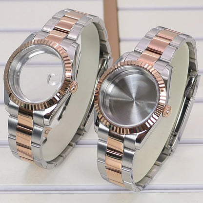 36/39mmwatch Case Strap Kit Set Sapphire Crystal For NH35/36/34 NH72 Miyota 8215