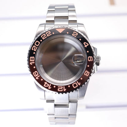 Silver 40mm Diver Case Sapphire  For NH35 NH36 NH34 NH38 Miyota 8215 Eta 2824