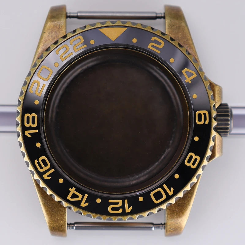 40mm Bronze SUB Watch Case Bezel For NH35/36 GMT NH34/38 4R36 Sapphire Crystal