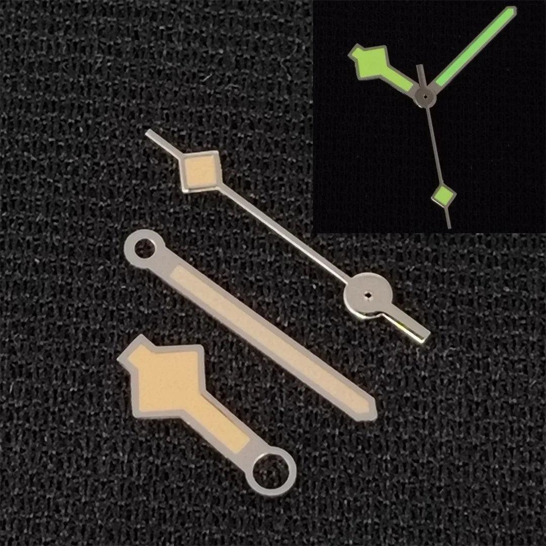Modified Retro Hands with Green Luminous Watch Hands for NH35/NH36/4R36