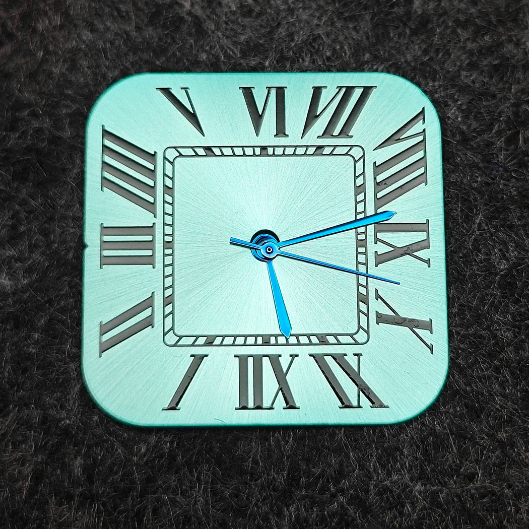 38mm 316L Stainless Steel Square Watch  Case Set for NH36 4R36 Movement