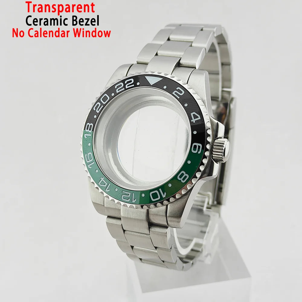 40mm Watch Case Ceramic Bezel SUB Bidirectional Rotating Bezel For NH34 GMT