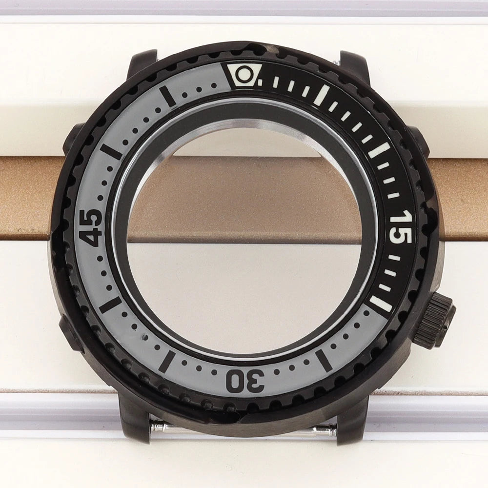 43mm Watch Case For NH34 NH35 NH36 NH38 Tuna Sapphire Crystal Luminous Bezel