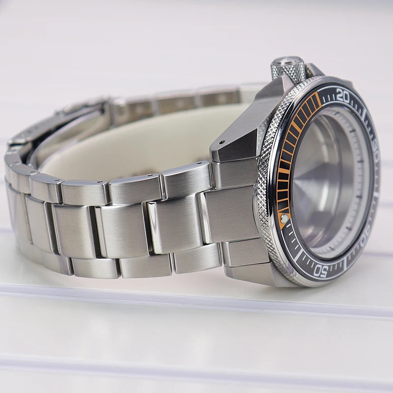 43.8mm Watch Case Sapphire Glass For NH35/36/38/34/70 Modified Samurai Diving