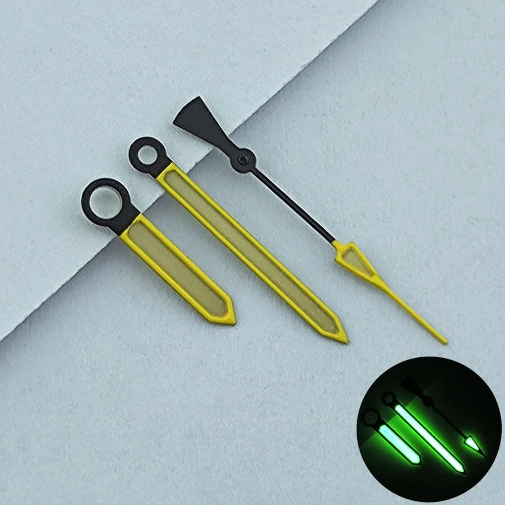 Colour Blue/Orange/Yellow Watch Hands with Green/Yellow Luminous for NH35/NH36