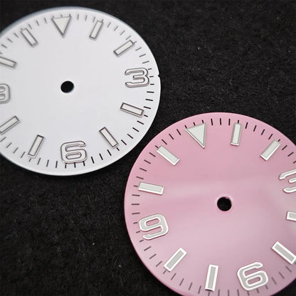 Modified 28.5mm Watch Dial 369 Nail with Green Luminous for NH35/ NH36/ 4R/ 7S