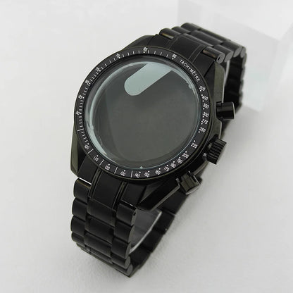 39.7mm Case 20mm Strap for VK63 Watch Head Silver Black Assembled Case Moon Case