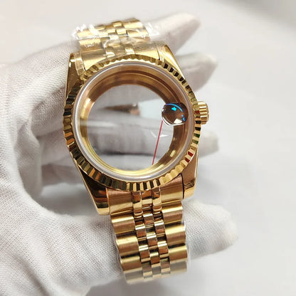 36/39mm Watch Case Transparent Back Cover with Date Window for NH35 NH36