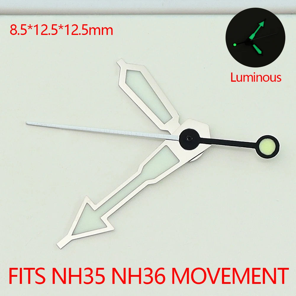 8.5*12.5*12.5mm Watch Hands with C3 Green Luminous For NH35 NH36 Movement