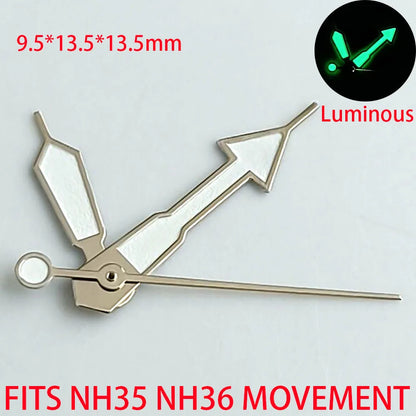 Watch Accessories Pointer NH 35 NH36 Hands Green/Blue Super Luminous Suitable For NH 35 NH36 Movement