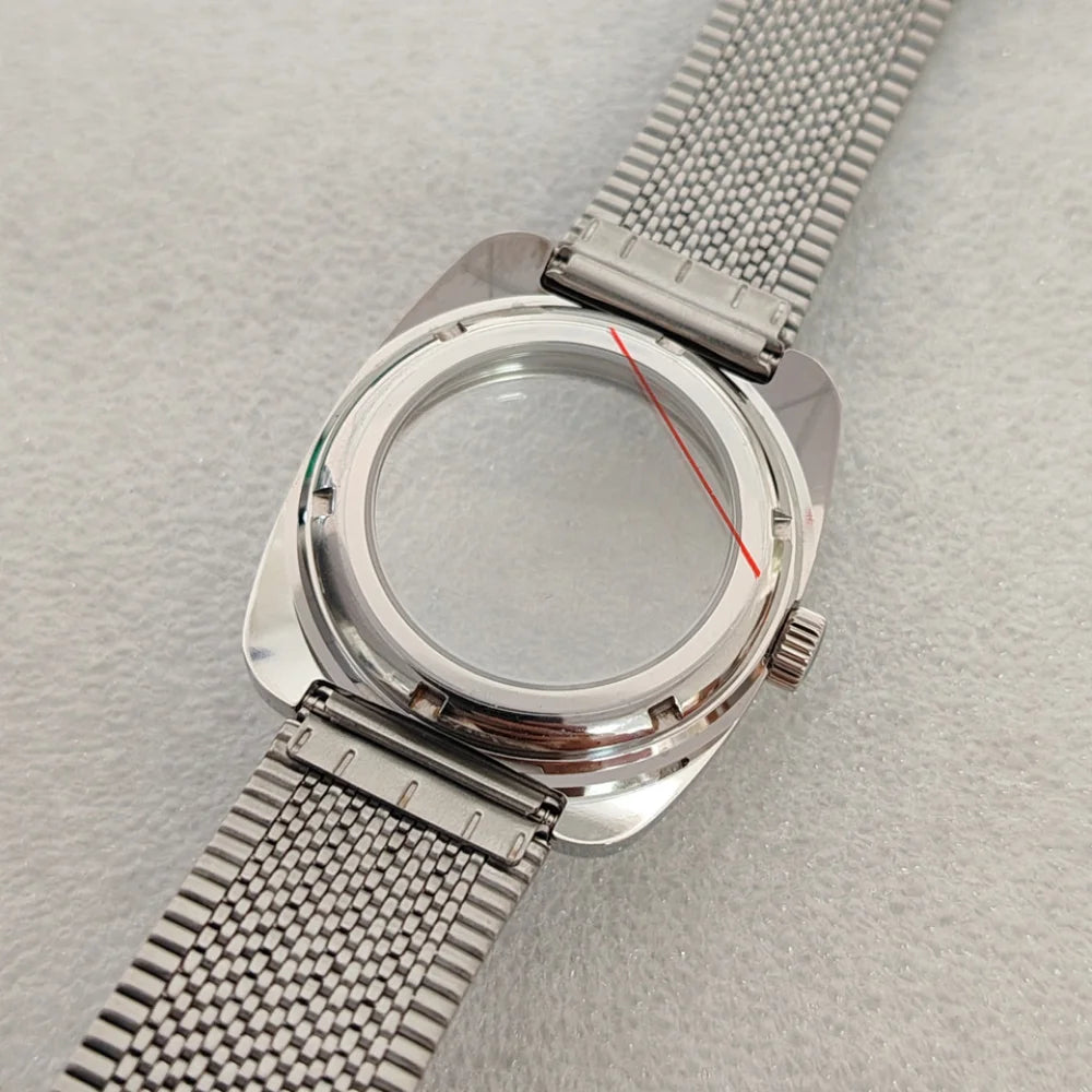 36.5mm Watch Case+Watch Strap Polished Bird's Nest Design for NH35/NH36/7S