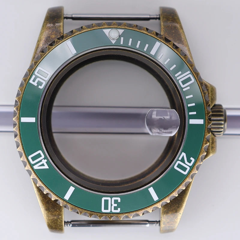 40mm Bronze SUB Watch Case Bezel For NH35/36 GMT NH34/38 4R36 Sapphire Crystal
