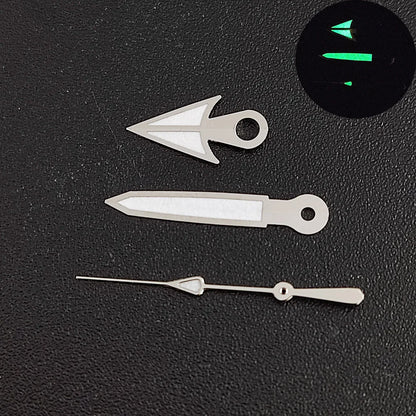 Green luminous watch hands for NH35/NH36 movement, high-quality glow pointers.