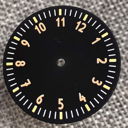 29mm sterile watch dial face with 12-hour numbers for NH35, NH36, ETA2824 movements, DG brand.