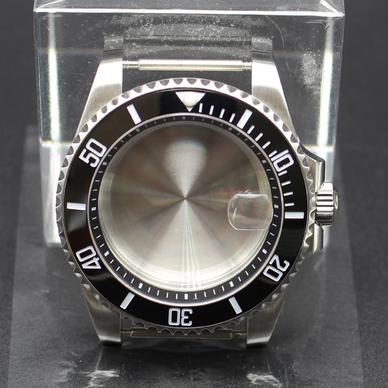 40mm Diver Watch Cases Ceramic Bezel Sapphire Glass For Sub NH35 NH36 NH34 NH38