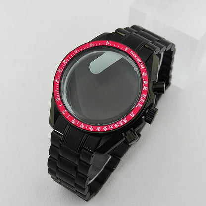 39.7mm Stainless Steel Watch Case Sapphire Glass with Chapter Ring for VK63