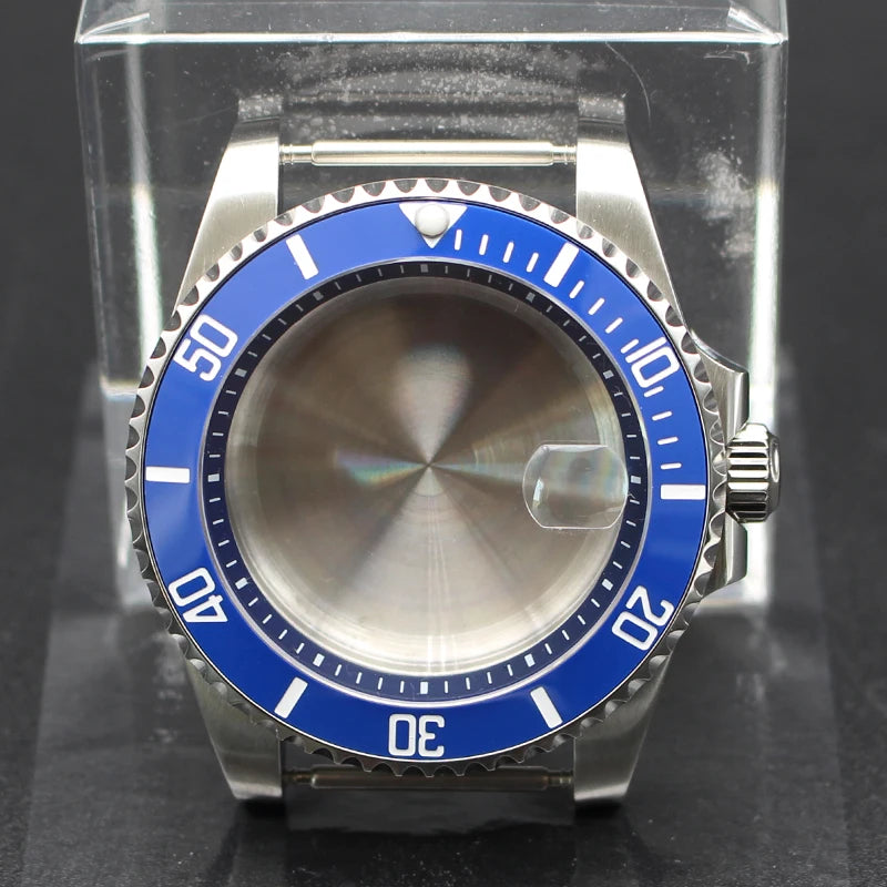 40mm Diver Watch Cases Ceramic Bezel Sapphire Glass For Sub NH35 NH36 NH34 NH38