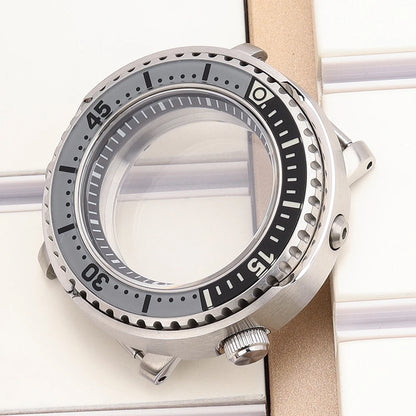 43mm Watch Cases Sapphire Crystal For NH35/36/34/38 Tuna Canned Case C3 Bezel