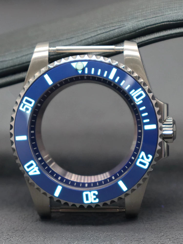 Diver 40mm Watch Case Sapphire For Nh34 Nh35 Nh36 Luminous SUB Ceramic Bezel