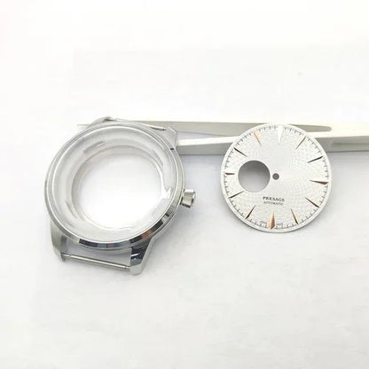 40mm  Steel Watch Case Dial Hands Kit for NH36 NH38 Bubble Mirror Shell Kit