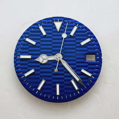 Modified 28.5mm Watch Dial + Hands Set for NH35 Movement Blue Green Luminous