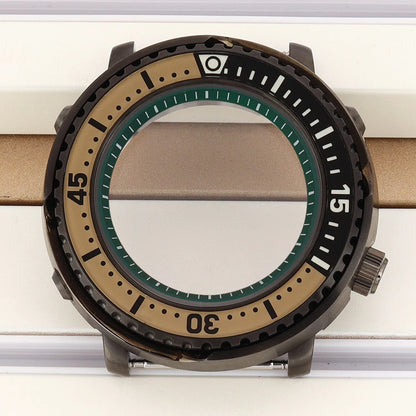 43mm Watch Case For NH34 NH35 NH36 NH38 Tuna Sapphire Crystal Luminous Bezel