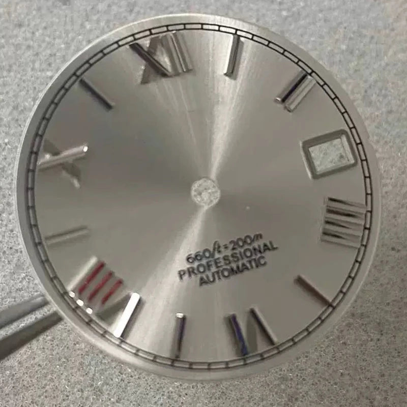 28.5mm NH35 Dial S Logo Dial Roman Numerals Dial For NH35/NH36 Vertical Lines
