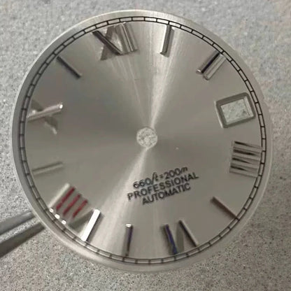 28.5mm NH35 Dial S Logo Dial Roman Numerals Dial For NH35/NH36 Vertical Lines