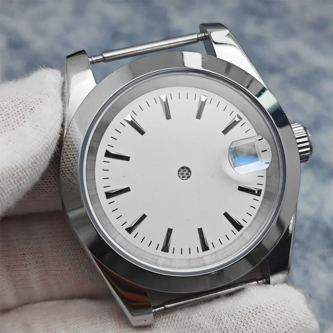 39mm Steel Watch Case Transparent Bottom with Sapphire Glass for NH35/NH36