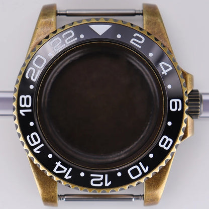 40mm Bronze SUB Watch Case Bezel For NH35/36 GMT NH34/38 4R36 Sapphire Crystal