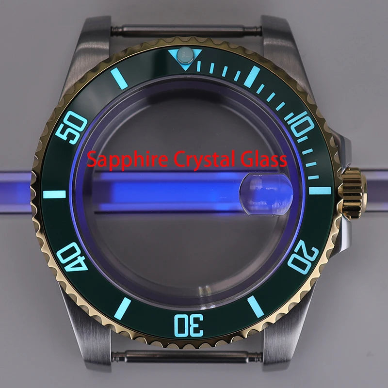 40mm Watch Case Ceramic Bezel Sapphire For NH35/36 Miyota 8215 Eta 2824 PT5000