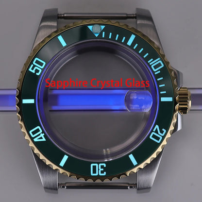40mm Watch Case Ceramic Bezel Sapphire For NH35/36 Miyota 8215 Eta 2824 PT5000
