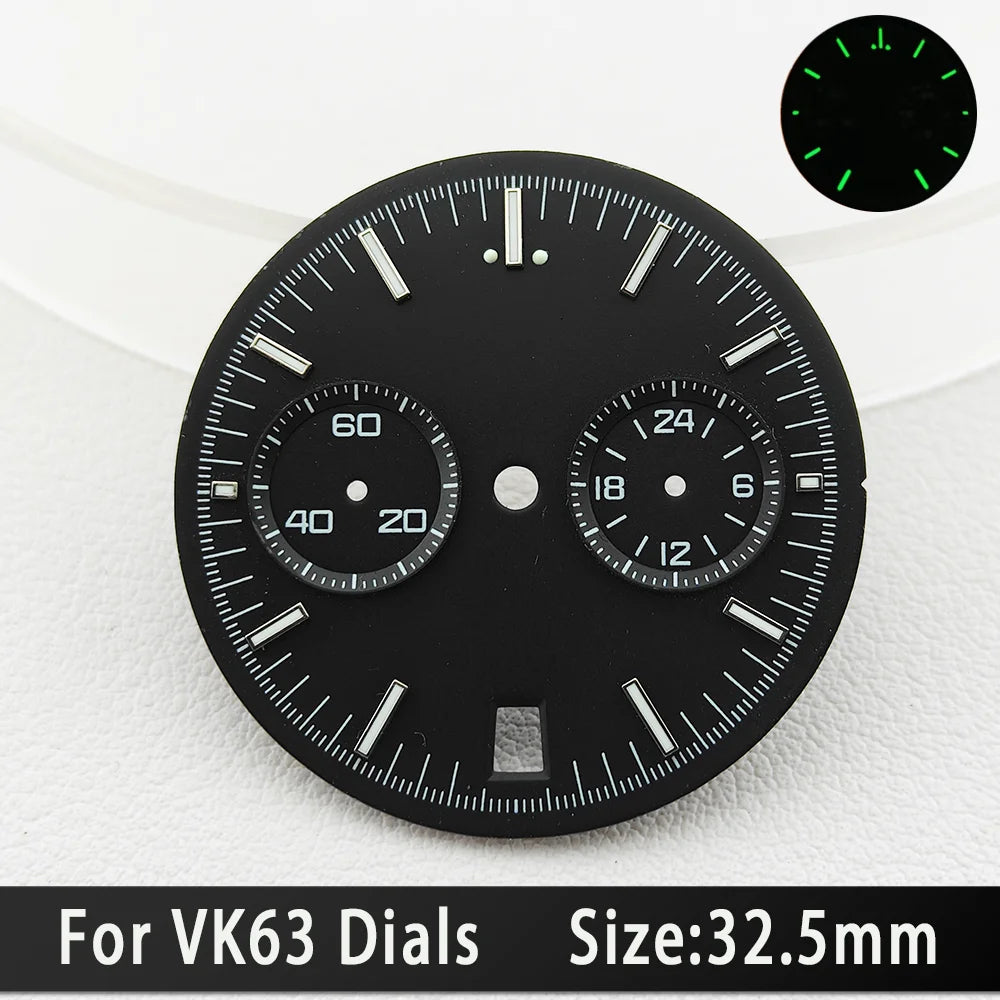 39.7mm Silver 316L Steel Watch Case 20mm Strap Solid VK63 Watch Header For VK63