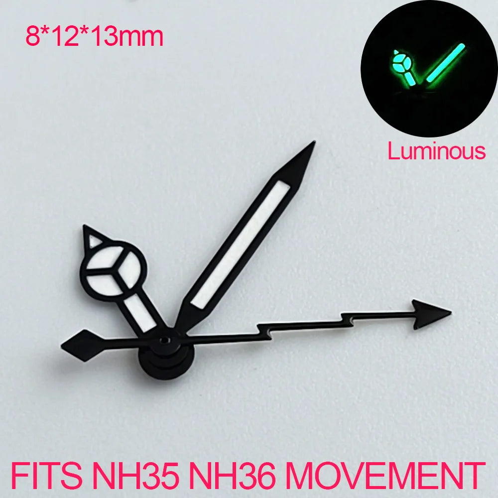 Watch Accessories Pointer NH 35 NH36 Hands Green/Blue Super Luminous Suitable For NH 35 NH36 Movement