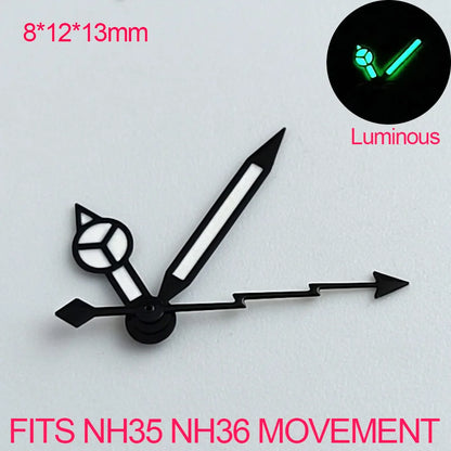 Watch Accessories Pointer NH 35 NH36 Hands Green/Blue Super Luminous Suitable For NH 35 NH36 Movement