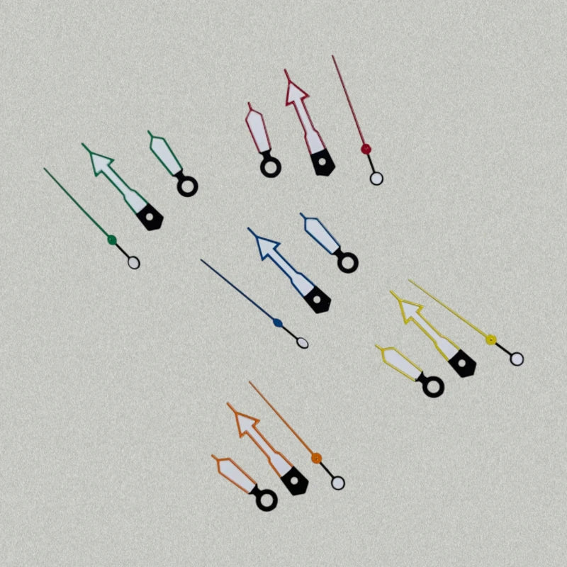 Modified Colorful Border Green Luminous Watch Hands for NH35/NH36/4R/7S Movement